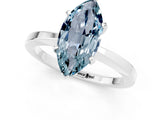 White gold Marquise Cut Aquamarine Solitaire Engagement Ring with Classic Band and Four-Prong Setting_49