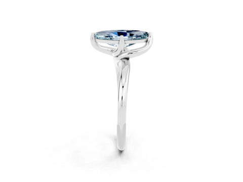 White gold Marquise Cut Aquamarine Solitaire Engagement Ring with Four-Prong Setting and Classic Band_14