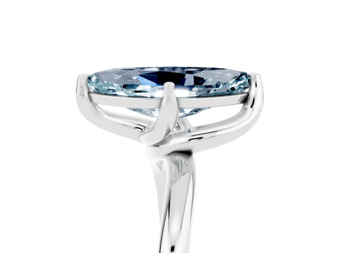 White gold Marquise Cut Aquamarine Solitaire Engagement Ring with Four-Prong Setting and Classic Band_17