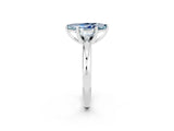 White gold Marquise Cut Aquamarine Solitaire Engagement Ring with Round Band and Four-Prong Setting_2