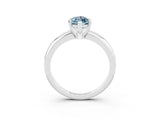 White gold Marquise Cut Aquamarine Solitaire Engagement Ring with Round Band and Four-Prong Setting_3