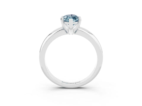 White gold Marquise Cut Aquamarine Solitaire Engagement Ring with Round Band and Four-Prong Setting_3