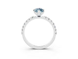 White gold Marquise Cut Aquamarine Solitaire Pavé Band with Four-Prong Setting_3