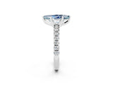 White gold Marquise Cut Aquamarine Solitaire Pavé Engagement Ring with Round Band and Prong Setting_14