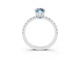 White gold Marquise Cut Aquamarine Solitaire Pavé Engagement Ring with Round Band and Prong Setting_15