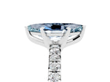 White gold Marquise Cut Aquamarine Solitaire Pavé Engagement Ring with Round Band and Prong Setting_17