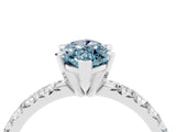 White gold Marquise Cut Aquamarine Solitaire Pavé Engagement Ring with Round Band and Prong Setting_82