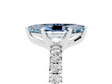 White gold Marquise Cut Aquamarine Solitaire Pavé Engagement Ring with Round Band and Prong Setting_83