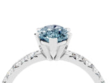 White gold Marquise Cut Aquamarine Solitaire Pavé Engagement Ring with Round Band and Prong Setting_94