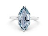 White gold Marquise Cut Aquamarine Solitaire Ring with Flower Prong Setting and Classic Band_12