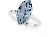 White gold Marquise Cut Aquamarine Solitaire Ring with Flower Prong Setting and Classic Band_50
