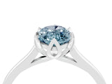 White gold Marquise Cut Aquamarine Solitaire Ring with Flower Prong Setting and Classic Band_53