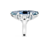 White gold Marquise Cut Aquamarine Solitaire Ring with Flower Prong Setting and Classic Band_54
