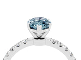 White gold Marquise Cut Aquamarine Solitaire Ring with Pavé Accents and Four-Prong Setting_4