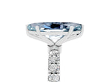 White gold Marquise Cut Aquamarine Solitaire Ring with Pavé Accents and Four-Prong Setting_5