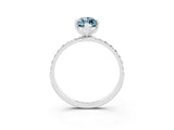 White gold Marquise Cut Aquamarine Solitaire Ring with Pave Band and Four Prong Setting_27