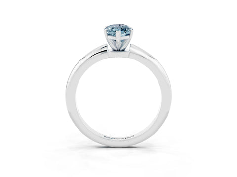 White gold Marquise Cut Aquamarine Solitaire Ring with Six-Prong Setting and Classic Band_15