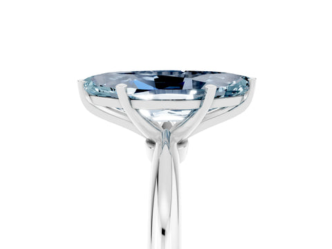 White gold Marquise Cut Aquamarine Solitaire Ring with Six-Prong Setting and Classic Band_17