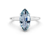 White gold Marquise Cut Aquamarine Solitaire Ring with Thin Band and Four-Prong Setting_12