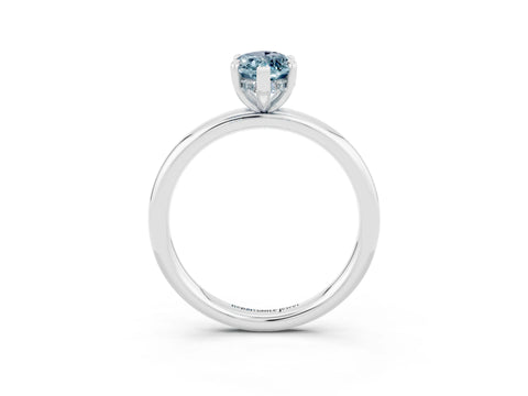 White gold Marquise Cut Aquamarine Solitaire Ring with Thin Band and Four-Prong Setting_15