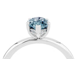 White gold Marquise Cut Aquamarine Solitaire Ring with Thin Band and Four-Prong Setting_16