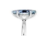 White gold Marquise Cut Aquamarine Solitaire Ring with Thin Band and Four-Prong Setting_17