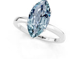 White gold Marquise Cut Aquamarine Solitaire Ring with Thin Band and Prong Setting_13