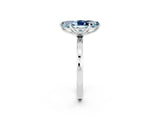 White gold Marquise Cut Aquamarine Solitaire Ring with Thin Band and Prong Setting_14