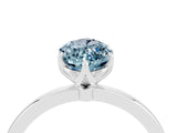 White gold Marquise Cut Aquamarine Solitaire Ring with Thin Band and Prong Setting_16