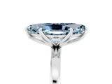 White gold Marquise Cut Aquamarine Solitaire Ring with Thin Band and Prong Setting_17
