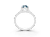 White gold Marquise Cut Aquamarine Solitaire Ring with Wide Band and Prong Setting_3