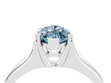 White gold Marquise Cut Aquamarine Solitaire Ring with Wide Band and Prong Setting_4