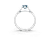 White gold Marquise Cut Aquamarine Solitaire Twist Band Prong Setting Ring_39