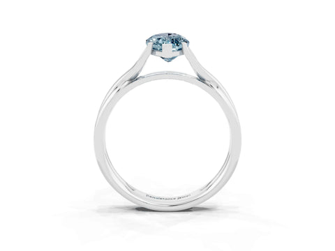 White gold Marquise Cut Aquamarine Solitaire Twist Band Prong Setting Ring_39