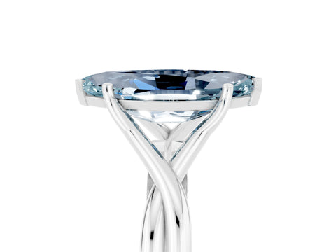 White gold Marquise Cut Aquamarine Solitaire Twist Band Prong Setting Ring_41