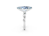 White gold Marquise Cut Aquamarine Solitaire Twisted Band with Round  Accents and Prong Setting_14