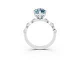 White gold Marquise Cut Aquamarine Solitaire Twisted Band with Round  Accents and Prong Setting_15