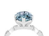 White gold Marquise Cut Aquamarine Solitaire Twisted Band with Round  Accents and Prong Setting_16