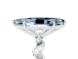 White gold Marquise Cut Aquamarine Solitaire Twisted Band with Round  Accents and Prong Setting_17
