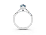 White gold Marquise Cut Aquamarine Solitaire with Side Baguettes and Channel Set Band_3