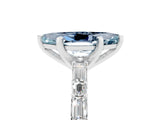 White gold Marquise Cut Aquamarine Solitaire with Side Baguettes and Channel Set Band_5