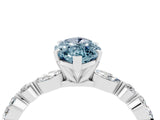 White gold Marquise Cut Aquamarine Solitaire with Side Stones on a Pavé Band and Four-Prong Setting_4