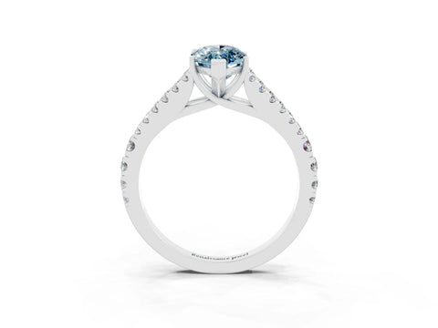 White gold Marquise Cut Aquamarine Split Shank Pavé Engagement Ring with Four-Prong Setting_15