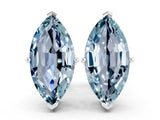White gold Marquise Cut Aquamarine Stud Earrings_12