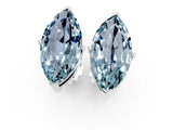 White gold Marquise Cut Aquamarine Stud Earrings_13