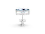 White gold Marquise Cut Aquamarine Stud Earrings_14