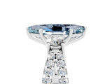 White gold Marquise Cut Aquamarine Three-Stone Ring with Pavé Split Shank and Four-Prong Setting_17