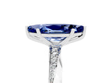 White gold Marquise Cut Blue Sapphire Engagement Ring with Side Stone Accents and Four-Prong Setting_101