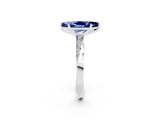 White gold Marquise Cut Blue Sapphire Engagement Ring with Side Stone Accents and Four-Prong Setting_38