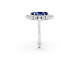 White gold Marquise Cut Blue Sapphire Floral Double Halo Engagement Ring with Prong Setting_38